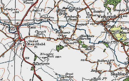 Old map of Waltham's Cross in 1919