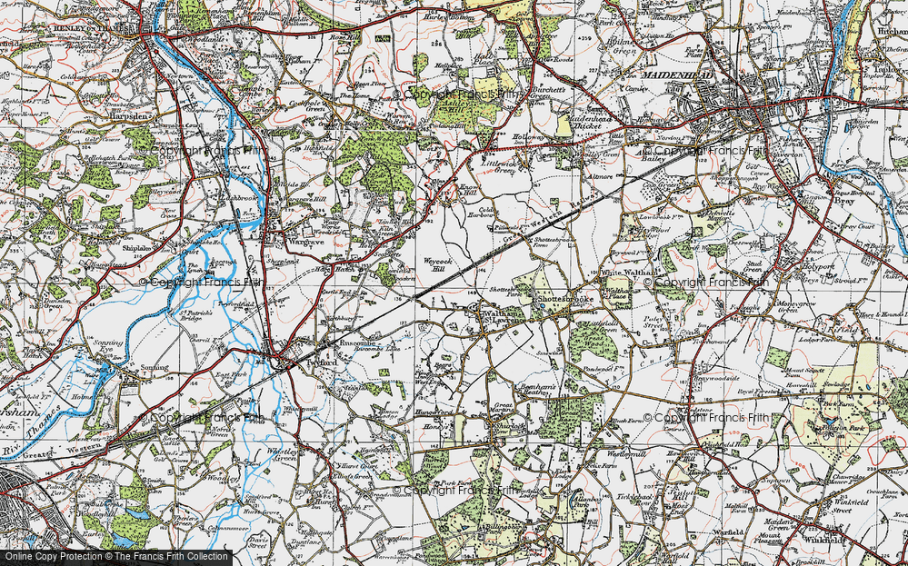 Old Map of Historic Map covering Weycock Hill in 1919