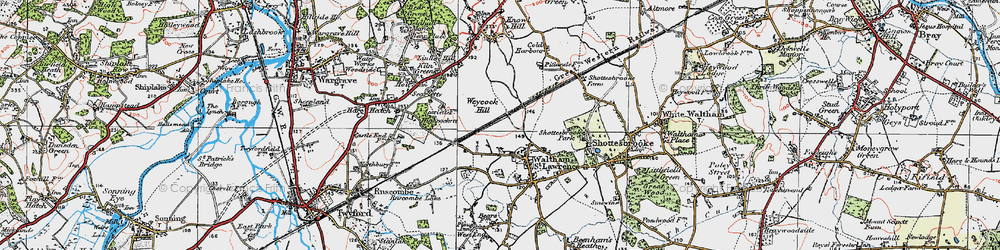 Old map of Weycock Hill in 1919