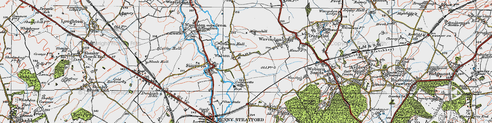 Old map of Walton in 1919