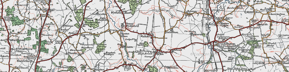 Old map of Walton in 1921