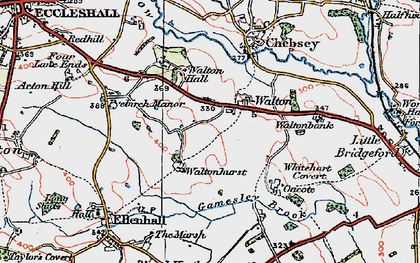 Old map of Walton in 1921