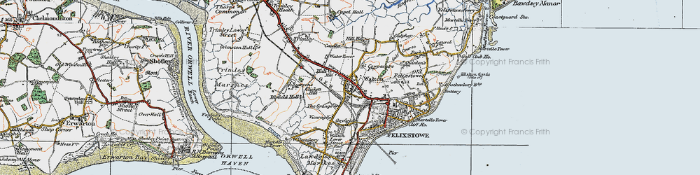 Old map of Walton in 1921
