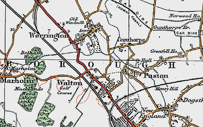 Old map of Walton in 1922