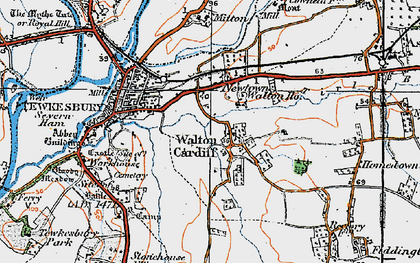 Old map of Walton Cardiff in 1919