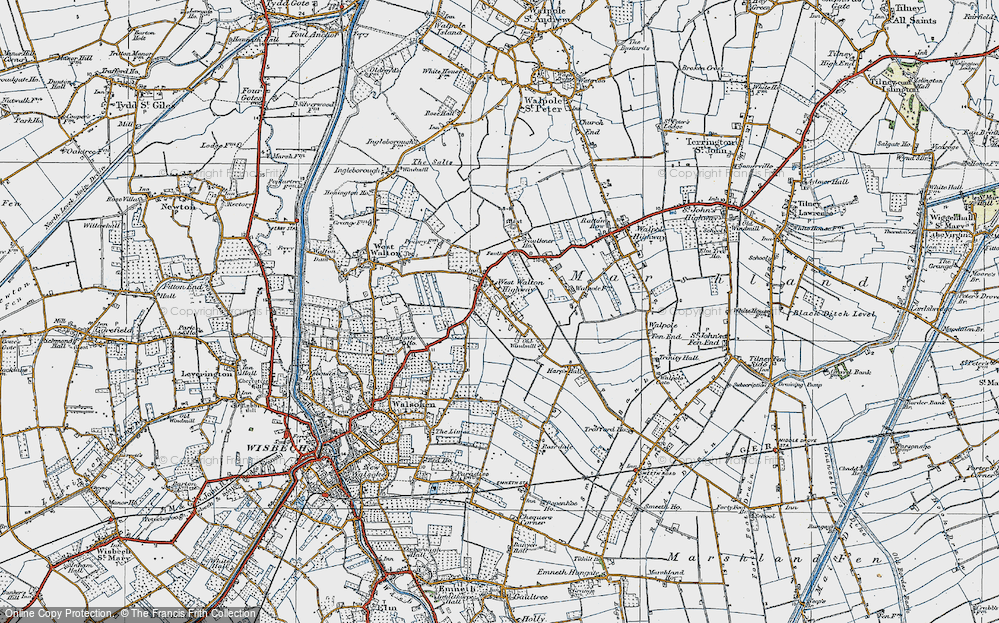 Old Map of Walton Highway, 1922 in 1922