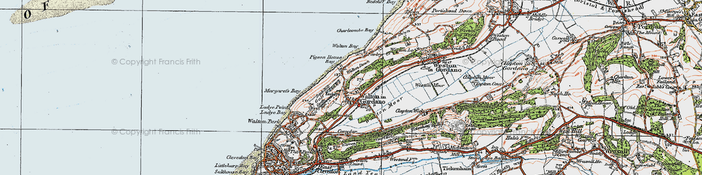 Old map of Walton in Gordano in 1919