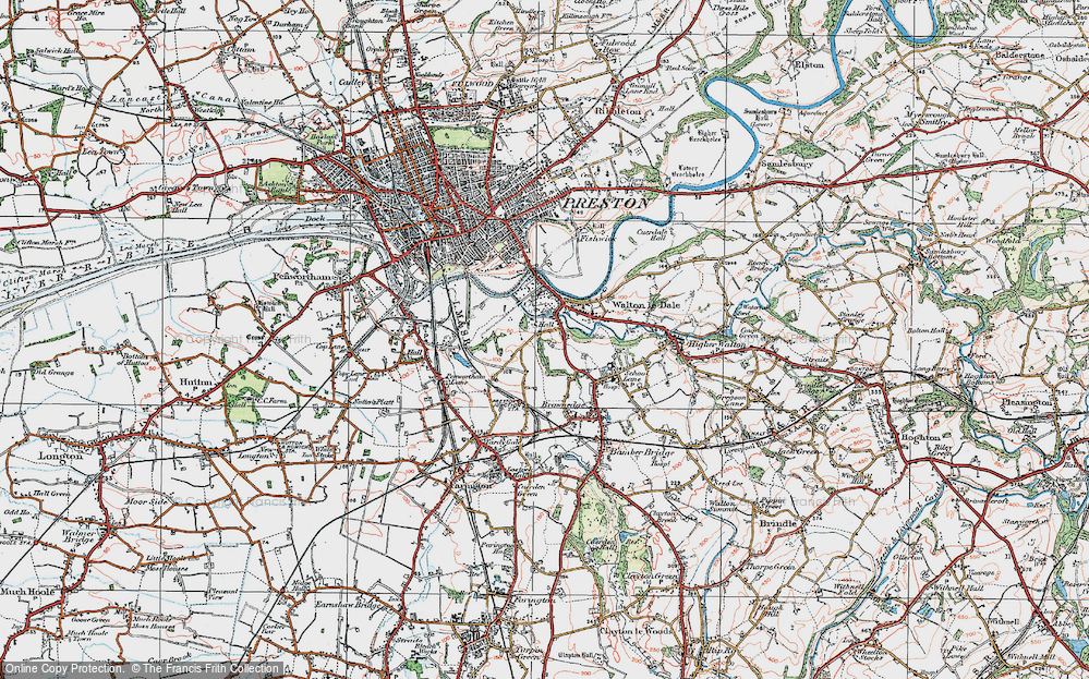 Old Map of Walton-le-Dale, 1924 in 1924