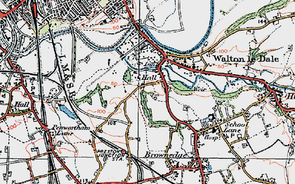 Old map of Walton-le-Dale in 1924