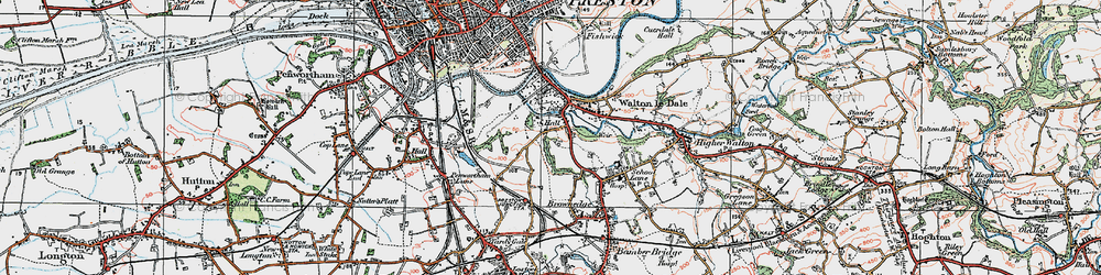Old map of Walton-le-Dale in 1924