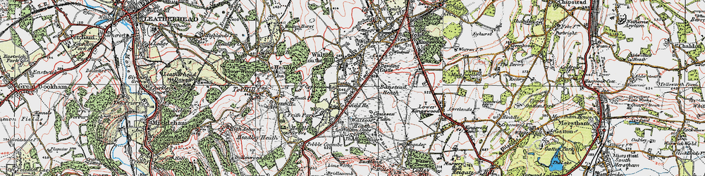 Old map of Walton on the Hill in 1920