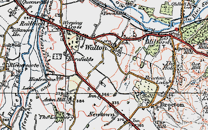 Old map of Walton-on-the-Hill in 1921