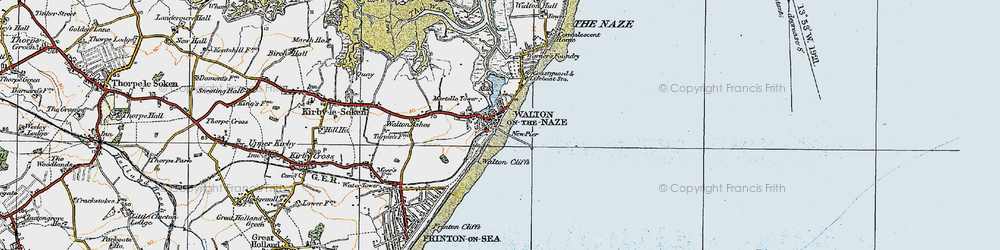 Old map of Walton-On-The-Naze in 1921