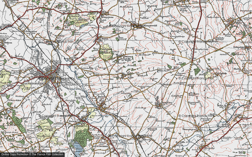 Old Map of Historic Map covering Barrow Hill in 1921