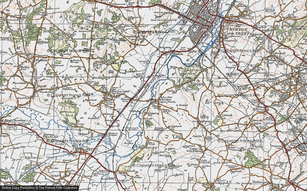 Old Map of Walton-on-Trent, 1921 in 1921