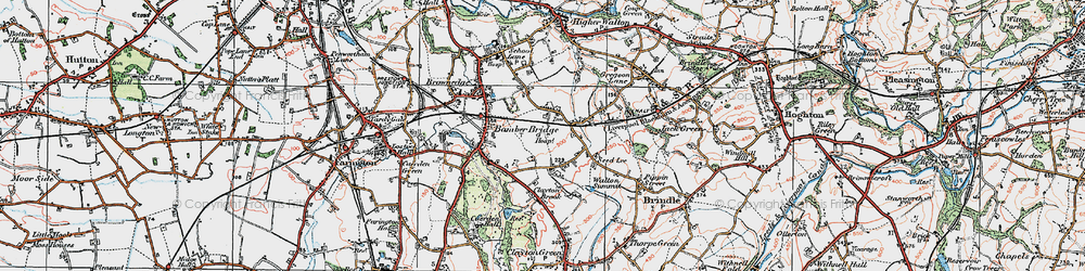 Old map of Walton Summit in 1924