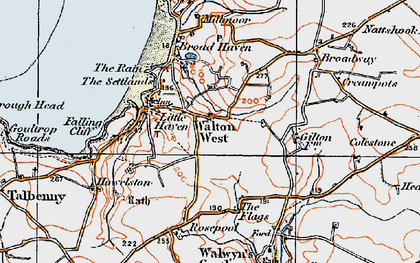 Old map of Walton West in 1922