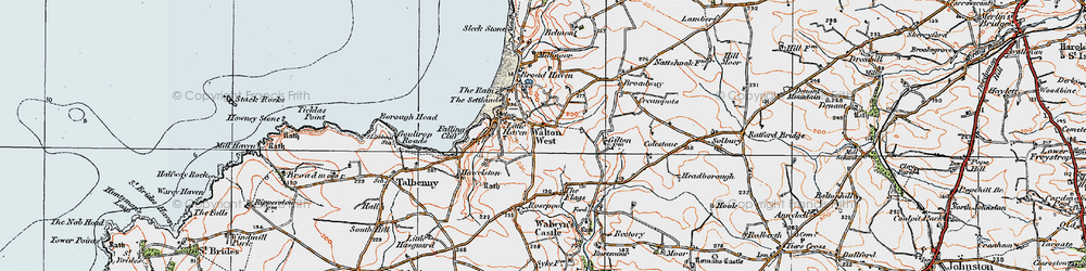 Old map of Walton West in 1922