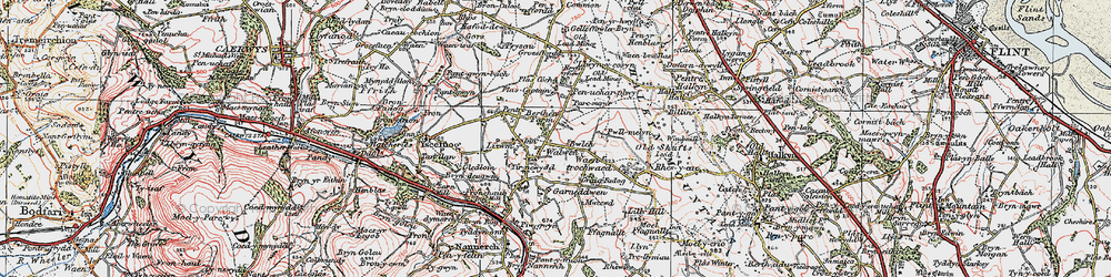 Old map of Walwen in 1924