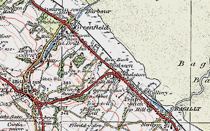Old map of Walwen in 1924