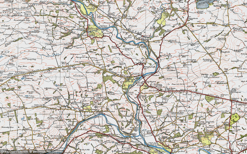 Old Map of Walwick, 1925 in 1925