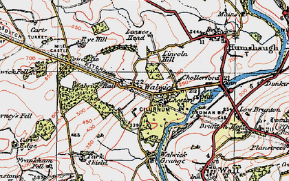 Old map of Walwick in 1925