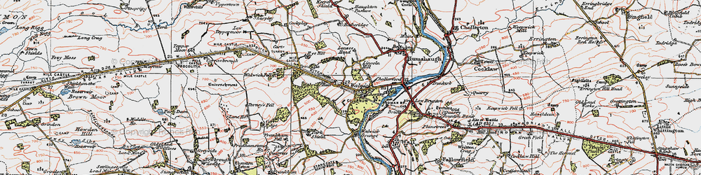 Old map of Walwick in 1925