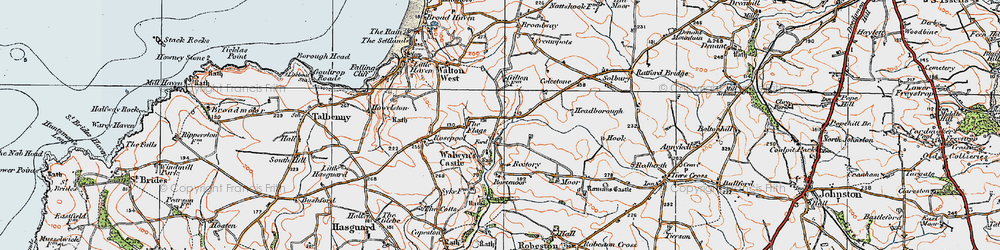 Old map of Walwyn's Castle in 1922