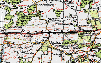 Old map of Wanborough in 1920
