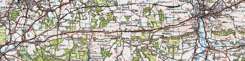 Old map of Wanborough in 1920