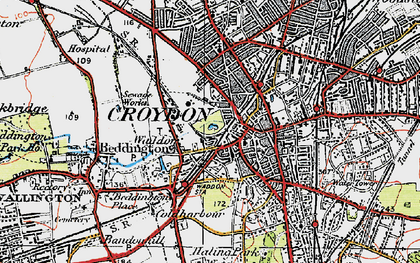 Old map of Wandle Park in 1920