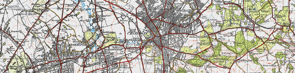 Old map of Wandle Park in 1920