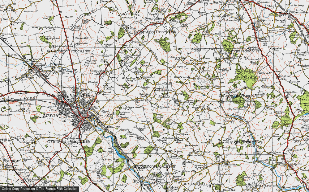 Old Map of Historic Map covering Wigmore Hall Fm in 1920