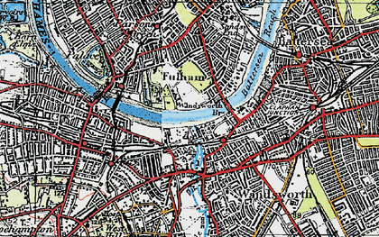 Old map of Wandsworth in 1920