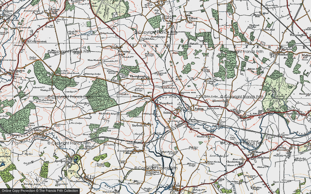 Old Map of Wansford, 1922 in 1922