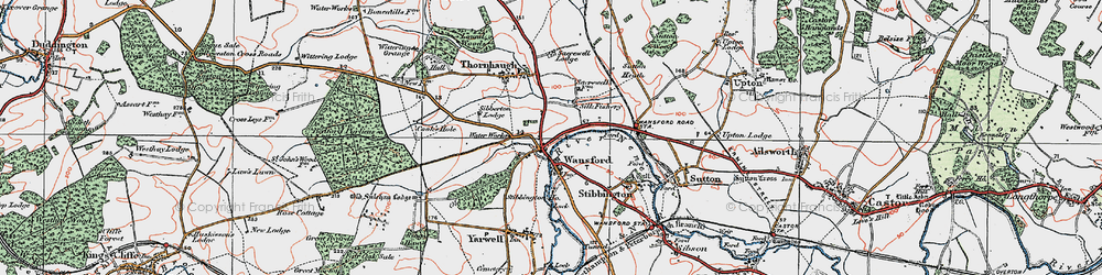 Old map of Wansford in 1922