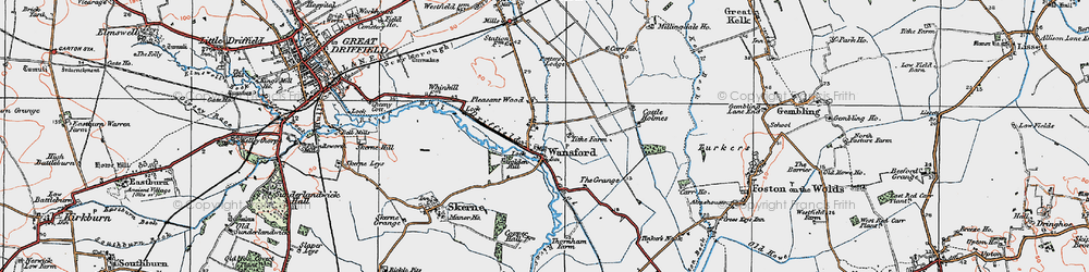 Old map of Wansford in 1924
