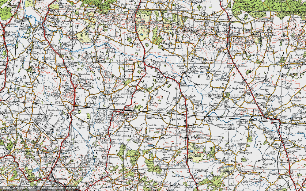 Old Map of Wanshurst Green, 1921 in 1921