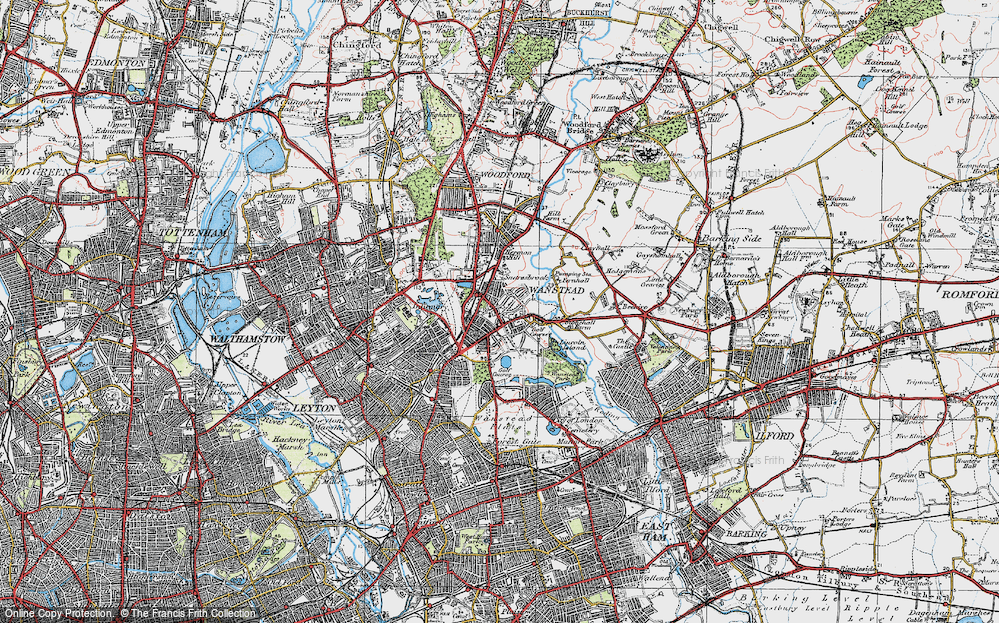 Old Map of Wanstead, 1920 in 1920