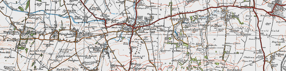 Old map of Wantage in 1919