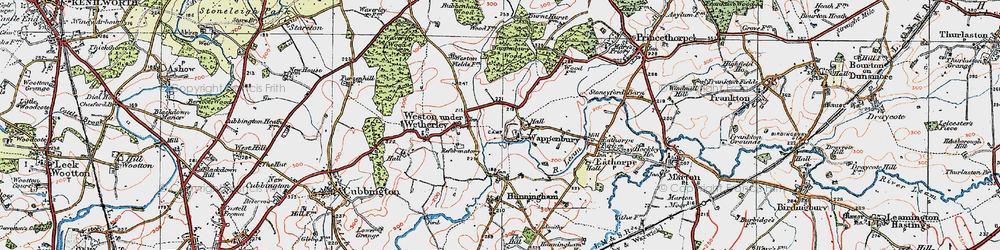 Old map of Wappenbury in 1919
