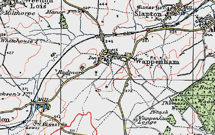 Old map of Wappenham in 1919