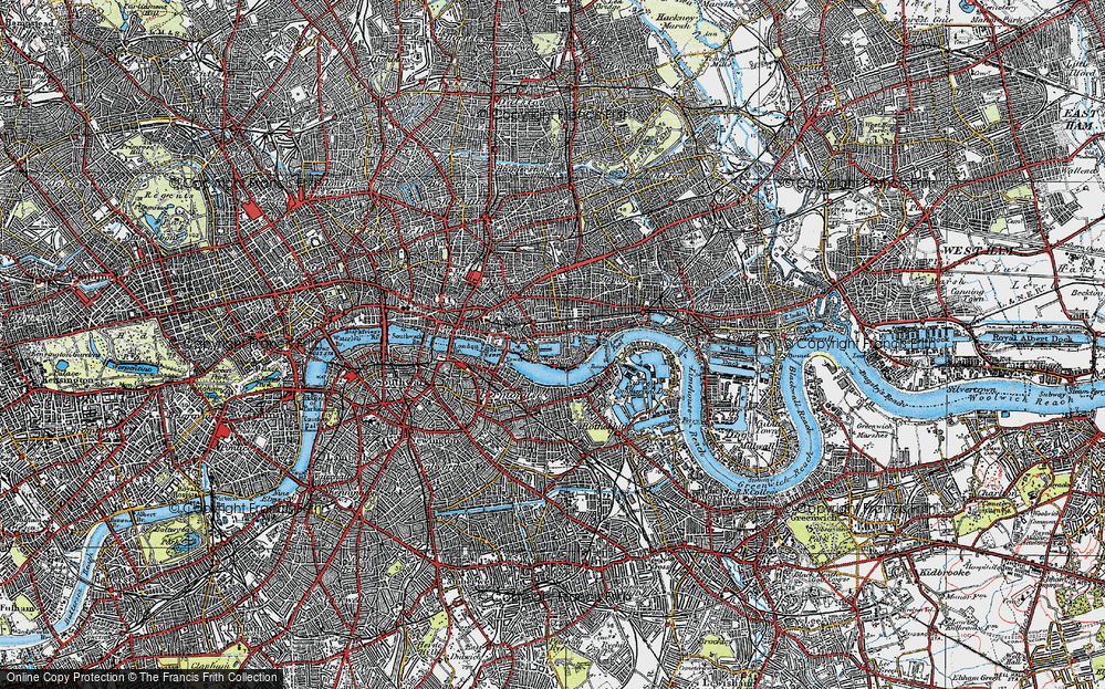 Old Map of Wapping, 1920 in 1920