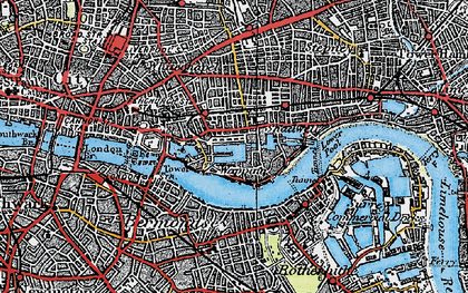 Old map of Wapping in 1920