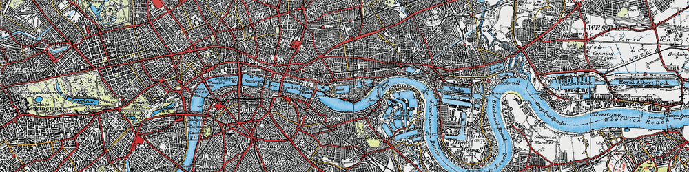 Old map of Wapping in 1920