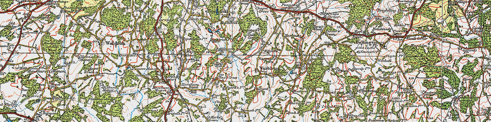 Old map of Warbleton in 1920