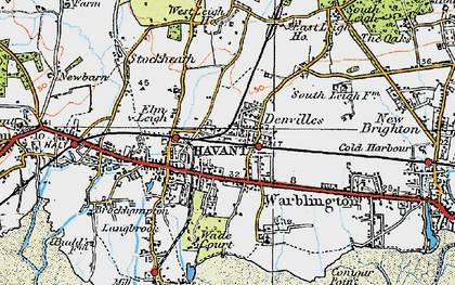 Old map of Warblington in 1919