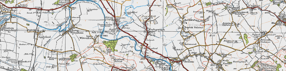 Old map of Warborough in 1919