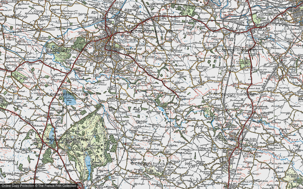 Old Map of Warburton Green, 1923 in 1923
