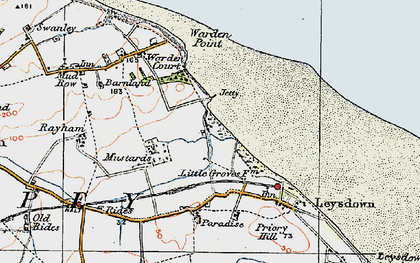 Old map of Warden in 1921
